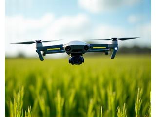 Drone boven graanveld voor precisielandbouw